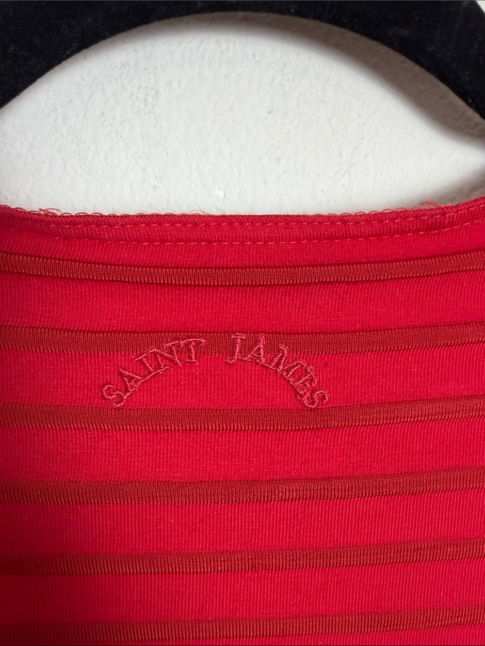 Saint James Red Long Sleeve Tee Size 6 Americana Nautical Preppy - Picture 6 of 7